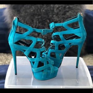 Suede Aqua Giuseppe Zanotti Platform heel sz 9/39